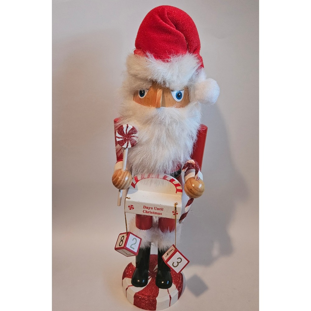 Senheng Santa Claus Wooden Nutcracker Christmas Countdown Calendar13 Inch KN0906